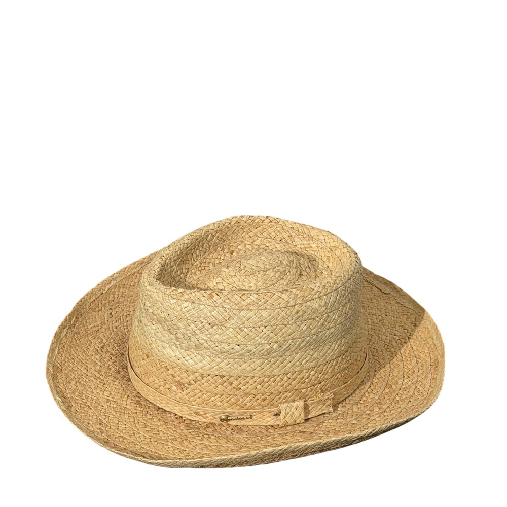 Biltmore Straw Fedora Hat Mens S/M Natural Tan Summer Sun Woven Made in Canada